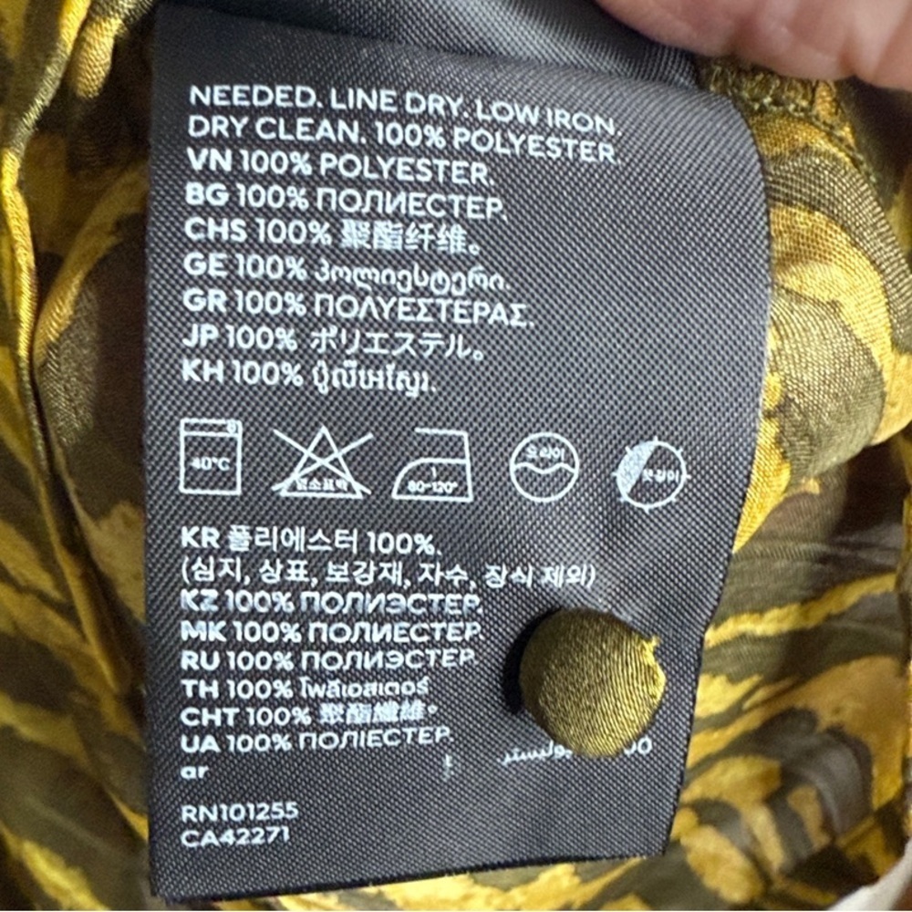H&M Olive and Yellow Animal Print Blouse - Picture 7 of 8